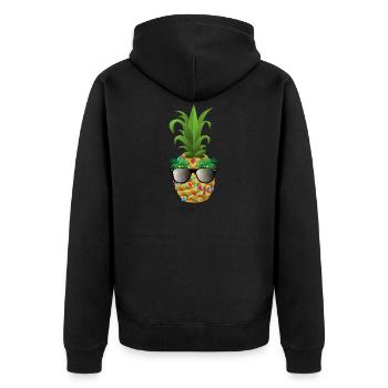 Ananas Lichterkette t-shirt Geschenk Dress - Unisex Premium Bio Zip Hoodie - Schwarz - Hinten - Nico (187cm)