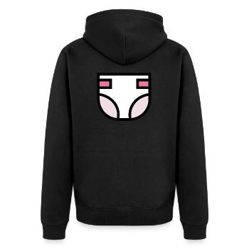 Diaper Very Cute Gift Idea - Unisex Premium Organic Zip Hoodie - black - Back - Nico (187cm)