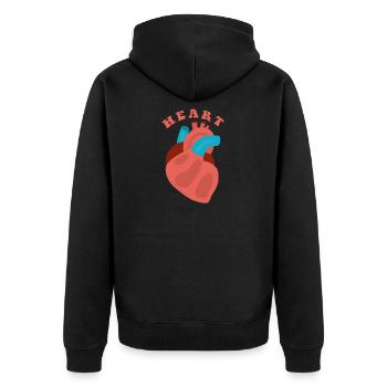 Organ Geschenk Innereien Gehirn Niere - Unisex Premium Bio Zip Hoodie - Schwarz - Hinten - Nico (187cm)