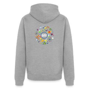 Science geek - Veste à capuche bio Premium Unisexe - gris chiné - Dos - Nico (187cm)