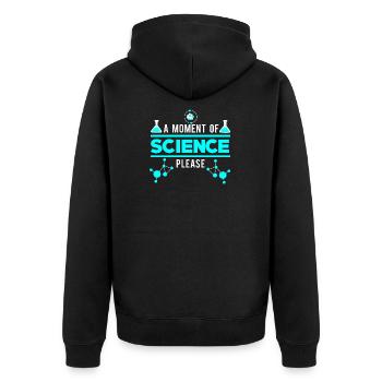 A moment of science - Unisex Premium Bio Zip Hoodie - Schwarz - Hinten - Nico (187cm)