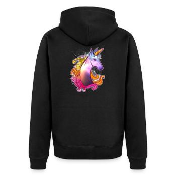 Génial violet licorne coloré licorne magique - Veste à capuche bio Premium Unisexe - noir - Dos - Nico (187cm)