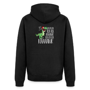 Dinosaure chantant cadeau de Noël - Veste à capuche bio Premium Unisexe - noir - Dos - Nico (187cm)