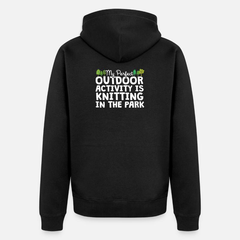 Tricot dans le parc - Veste à capuche bio Premium Unisexe - noir