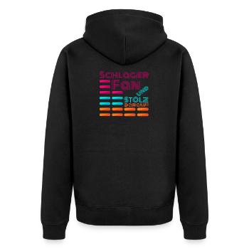 Schlager fan and proud of it - Unisex Premium Organic Zip Hoodie - black - Back - Nico (187cm)
