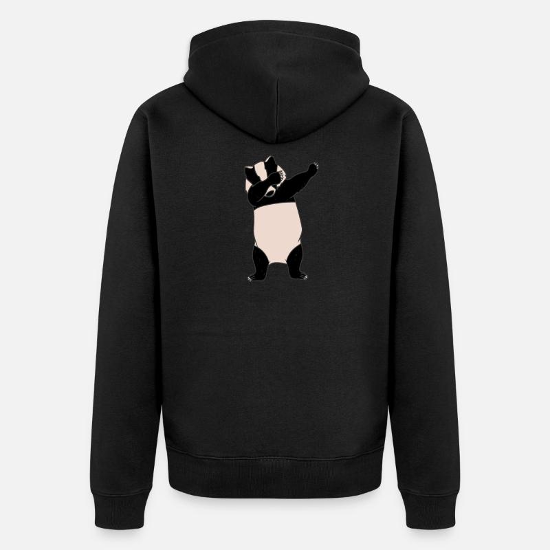 Dabbender Badger Dabbing Badgers Gift - Unisex Premium Organic Zip Hoodie - black