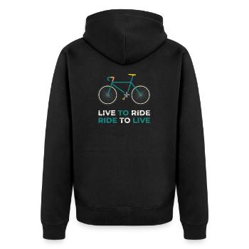 Lustig Fahrradfahren Rennrad Fahrrad Rad Geschenk - Unisex Premium Bio Zip Hoodie - Schwarz - Hinten - Nico (187cm)