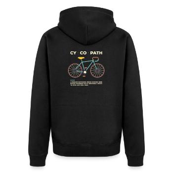 Funny Biking Road Bike Bicycle Wheel Gift - Unisex Premium Organic Zip Hoodie - black - Back - Nico (187cm)