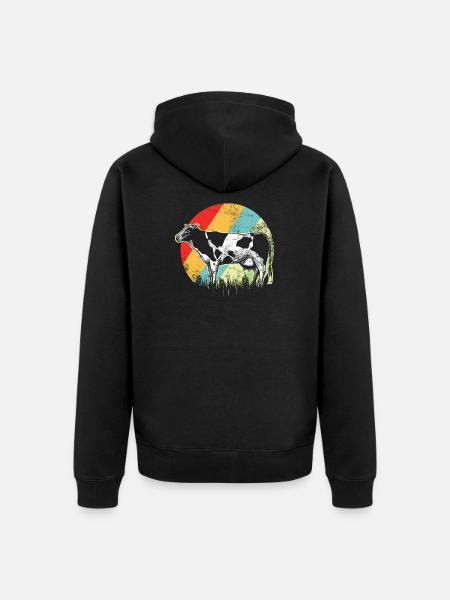 vache - Veste à capuche bio Premium Unisexe - noir