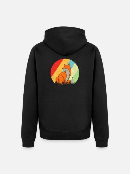 fuchs - Unisex Premium Bio Zip Hoodie - Schwarz