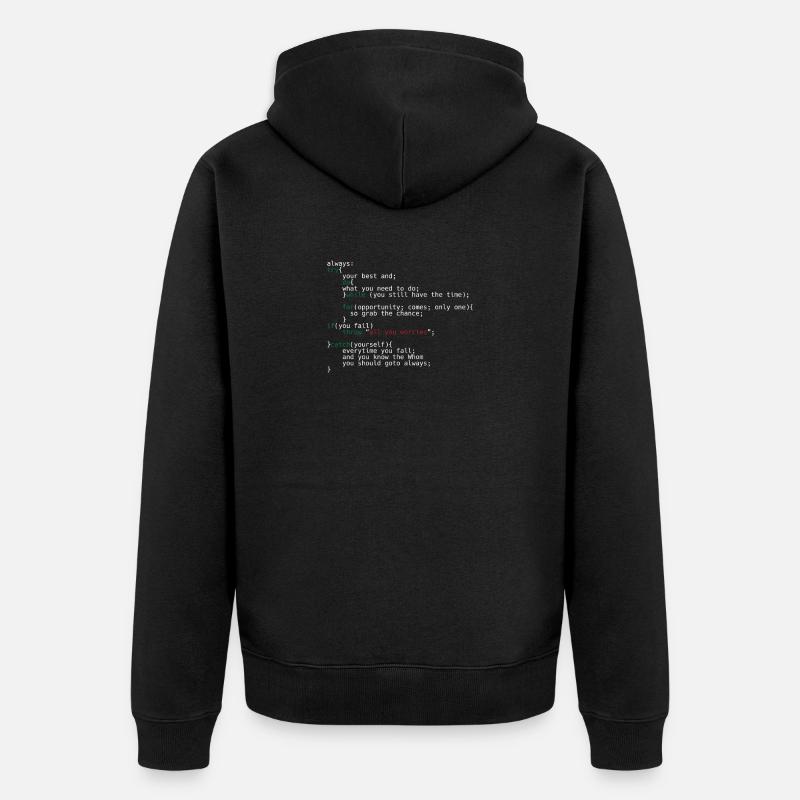 Geek Coder - Unisex Premium Organic Zip Hoodie - black
