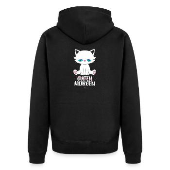Cadeau de chat Guten morgen - Veste à capuche bio Premium Unisexe - noir - Dos - Nico (187cm)