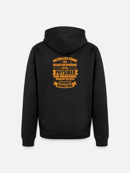 physics - Unisex Premium Organic Zip Hoodie - black