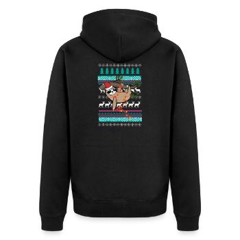 cadeau de noël pull paresseux - Veste à capuche bio Premium Unisexe - noir - Dos - Nico (187cm)
