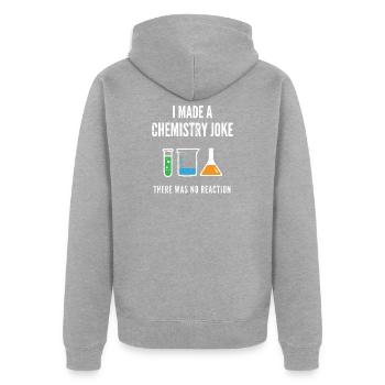 Chemistry joke - Unisex Premium Organic Zip Hoodie - heather grey - Back - Nico (187cm)