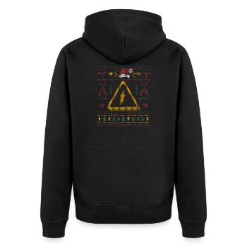 Le cadeau de Noël électrique de Noël moche - Veste à capuche bio Premium Unisexe - noir - Dos - Nico (187cm)