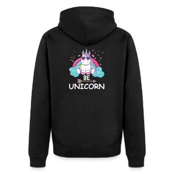 Cool Licorne - Veste à capuche bio Premium Unisexe - noir - Dos - Nico (187cm)