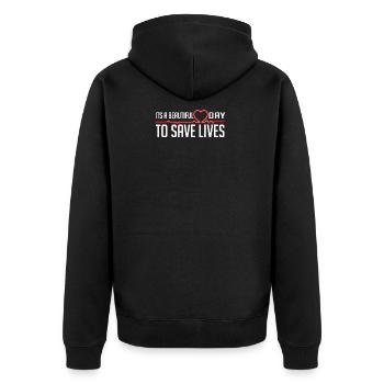 schöner Tag, Lebenkrankenschwestergeschenk zu retten - Unisex Premium Bio Zip Hoodie - Schwarz - Hinten - Nico (187cm)