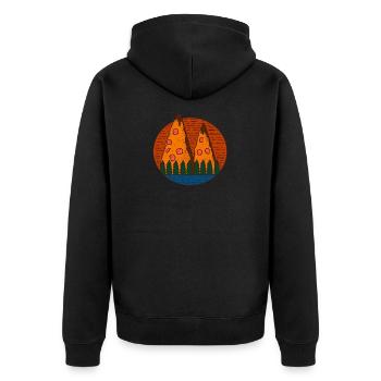 Cadeau de vacances Pizza Mountains Pizzafan - Veste à capuche bio Premium Unisexe - noir - Dos - Nico (187cm)