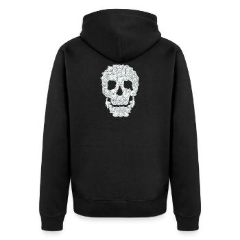 Skull cat cats skull - Unisex Premium Organic Zip Hoodie - black - Back - Nico (187cm)