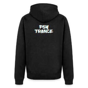 Psy Trance Design Geschenk für Acid Techno Electronic - Unisex Premium Bio Zip Hoodie - Schwarz - Hinten - Nico (187cm)