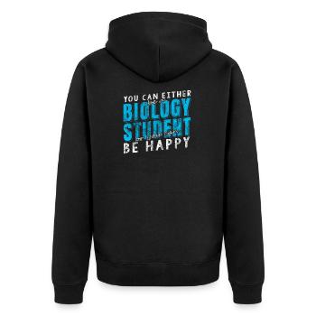 Biology Student - Unisex Premium Bio Zip Hoodie - Schwarz - Hinten - Nico (187cm)