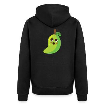mango - Unisex Premium Organic Zip Hoodie - black - Back - Nico (187cm)