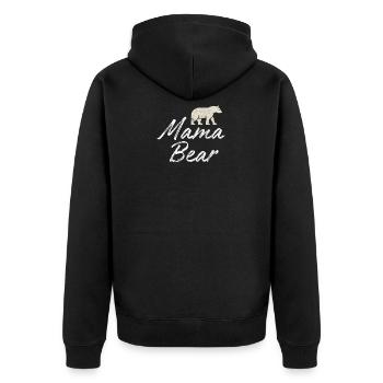 Mama Bear - Unisex Premium Bio Zip Hoodie - Schwarz - Hinten - Nico (187cm)
