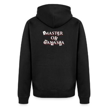 Canasta Design Geschenk für Kartenspieler und - Unisex Premium Bio Zip Hoodie - Schwarz - Hinten - Nico (187cm)