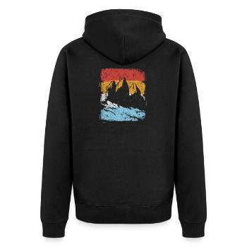 Cadeau Dolomites Vintage - Veste à capuche bio Premium Unisexe - noir - Dos - Nico (187cm)