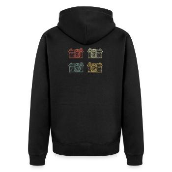 Fotografie - Unisex Premium Bio Zip Hoodie - Schwarz - Hinten - Nico (187cm)