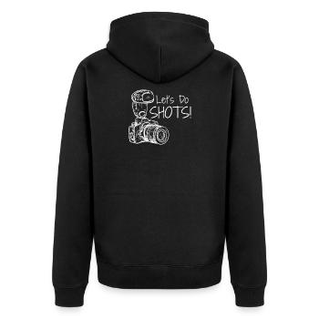 Fotografie - Unisex Premium Bio Zip Hoodie - Schwarz - Hinten - Nico (187cm)