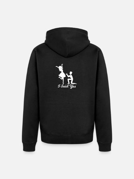 wedding - Unisex Premium Organic Zip Hoodie - black