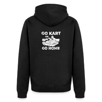 Go Kart - Unisex Premium Bio Zip Hoodie - Schwarz - Hinten - Nico (187cm)