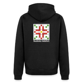 Sudoko Design Geschenk für Fans der Japaner - Unisex Premium Bio Zip Hoodie - Schwarz - Hinten - Nico (187cm)
