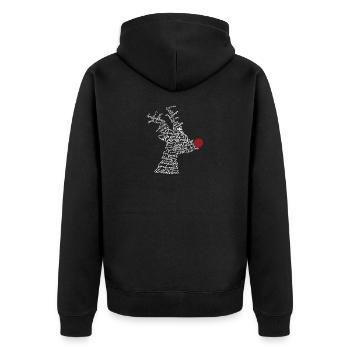 Christmas Rudolph silhouette from words - Unisex Premium Organic Zip Hoodie - black - Back - Nico (187cm)