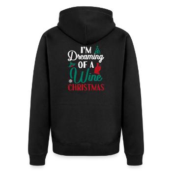 Je rêve d'un vin de Noël - Veste à capuche bio Premium Unisexe - noir - Dos - Nico (187cm)