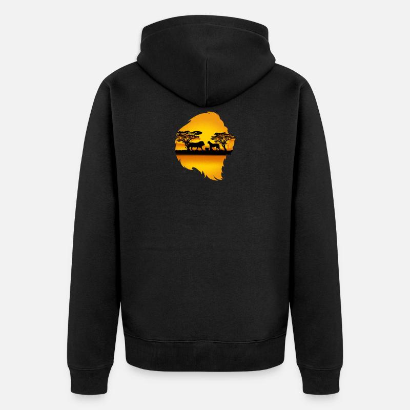 Lion Africa cadeau - Veste à capuche bio Premium Unisexe - noir