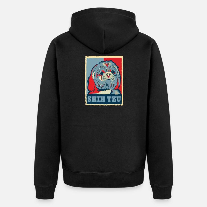 Cadeau de chien Shih Tzu - Veste à capuche bio Premium Unisexe - noir