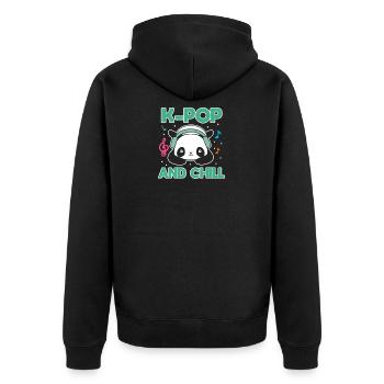 K-Pop Pop Music Corée Coréen Groupe Cadeau - Veste à capuche bio Premium Unisexe - noir - Dos - Nico (187cm)