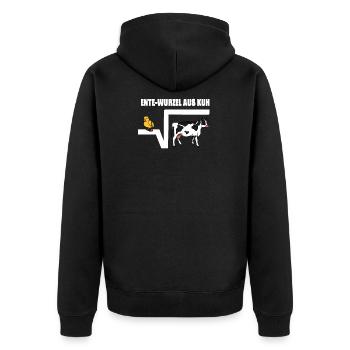 Ente Wurzel aus Kuh Nte Wurzel Mathematik Geschenk - Unisex Premium Bio Zip Hoodie - Schwarz - Hinten - Nico (187cm)