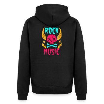 musique rock - Veste à capuche bio Premium Unisexe - noir - Dos - Nico (187cm)