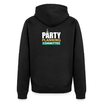 Party Planning Committee Organisator Team Crew - Unisex Premium Bio Zip Hoodie - Schwarz - Hinten - Nico (187cm)