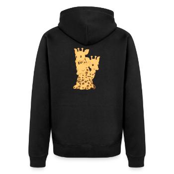 Giraffe – Giraffe – Giraffe Fan – Family - Unisex Premium Organic Zip Hoodie - black - Back - Nico (187cm)