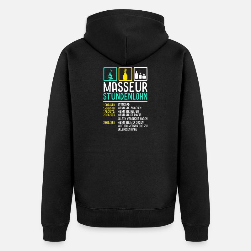Masseur Salaire horaire - Veste à capuche bio Premium Unisexe - noir