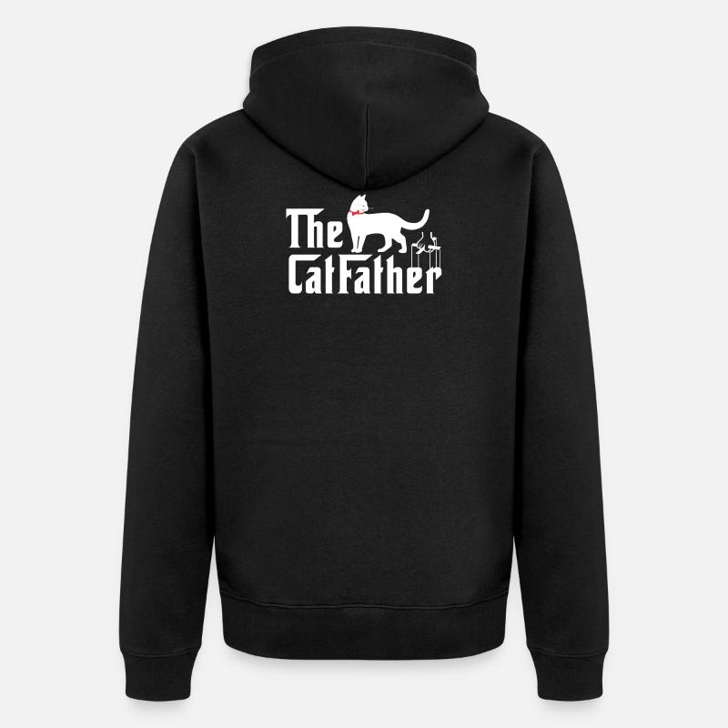 Le père chat - Veste à capuche bio Premium Unisexe - noir