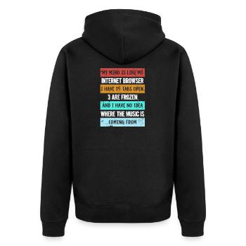 Mon esprit est comme mon cadeau de navigateur internet - Veste à capuche bio Premium Unisexe - noir - Dos - Nico (187cm)