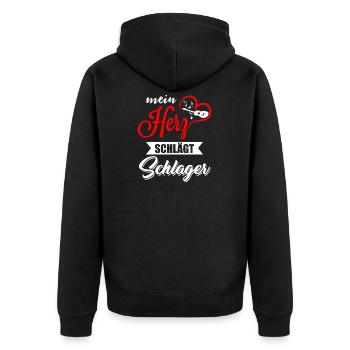 Schlager - Unisex Premium Bio Zip Hoodie - Schwarz - Hinten - Nico (187cm)