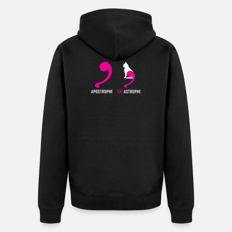 Catastrophe apostrophe - Veste à capuche bio Premium Unisexe - noir