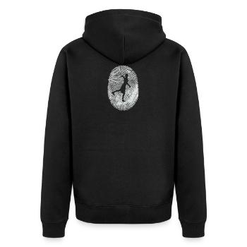 Disc Golf Shirt Discgolf Frisbee - Unisex Premium Bio Zip Hoodie - Schwarz - Hinten - Nico (187cm)
